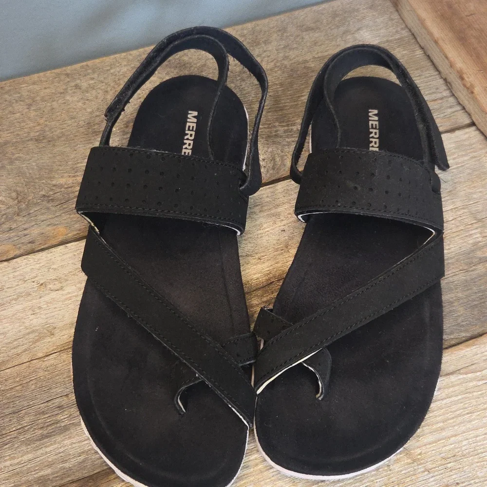Black Merrell 2 Strap Sandals Size 8 - Picture 2 of 7
